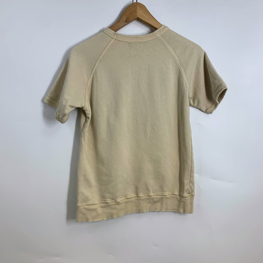 Back Beat Rags Women's Short Sleeve Raglan Sweatshirt Distressed V-Stitch Size M - Picture 2 of 12